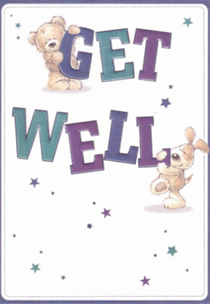 A celebration of nurturing encouragement, this get well card beautifully captures the heart of Petts Wood's community. Two friendly figures-a round, plush bear and an animated puppy-take centre stage, their softly rendered features inviting touch and sparking a feeling of gentle cheer. Sprinkled stars in shades of blue and purple seem to float on the breezy cream background, diffusing hope through the composition. The typography, bathed in rich purples and lively aquas, is bold yet caring, its confident shapes grounding the design. There is a tactile richness to the illustration-the bear's fluff and the puppy's velvety ears reminiscent of the textures one finds in expertly arranged bouquets ready for delivery to homes near Towncourt Crescent or after an autumn stroll in Petts Wood's parks. Envisioning this card paired with a same-day arrangement from a neighbourhood florist, the emotional positivity and heartfelt care shine through-a gentle, age-defying dose of brightness tailored for any loved one in Petts Wood.